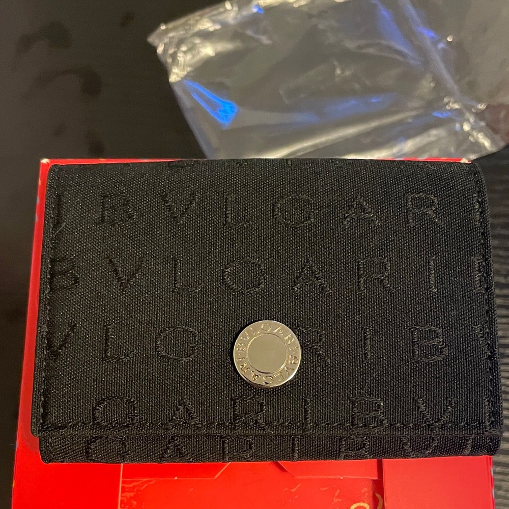 Bvlgari Logomania Canvas Card Holder.